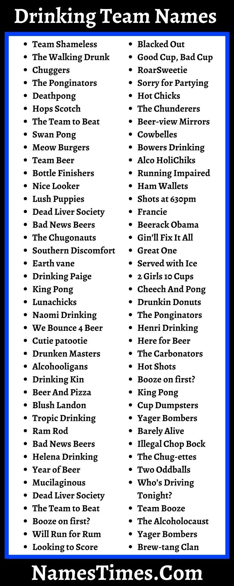 222+ Drinking Team Names (Funny, Best, Unique, Creative) - Names Times